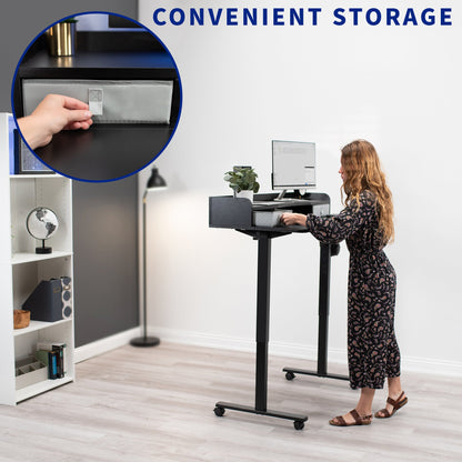 Versatile 48" x 24" Double-Tier Mobile Electric Storage Desk