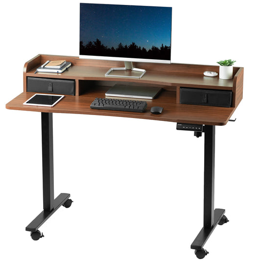 Versatile 48" x 24" Double-Tier Mobile Electric Storage Desk