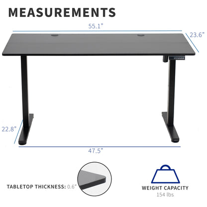 Premium 55" x 24" Adjustable Electric Standing Desk