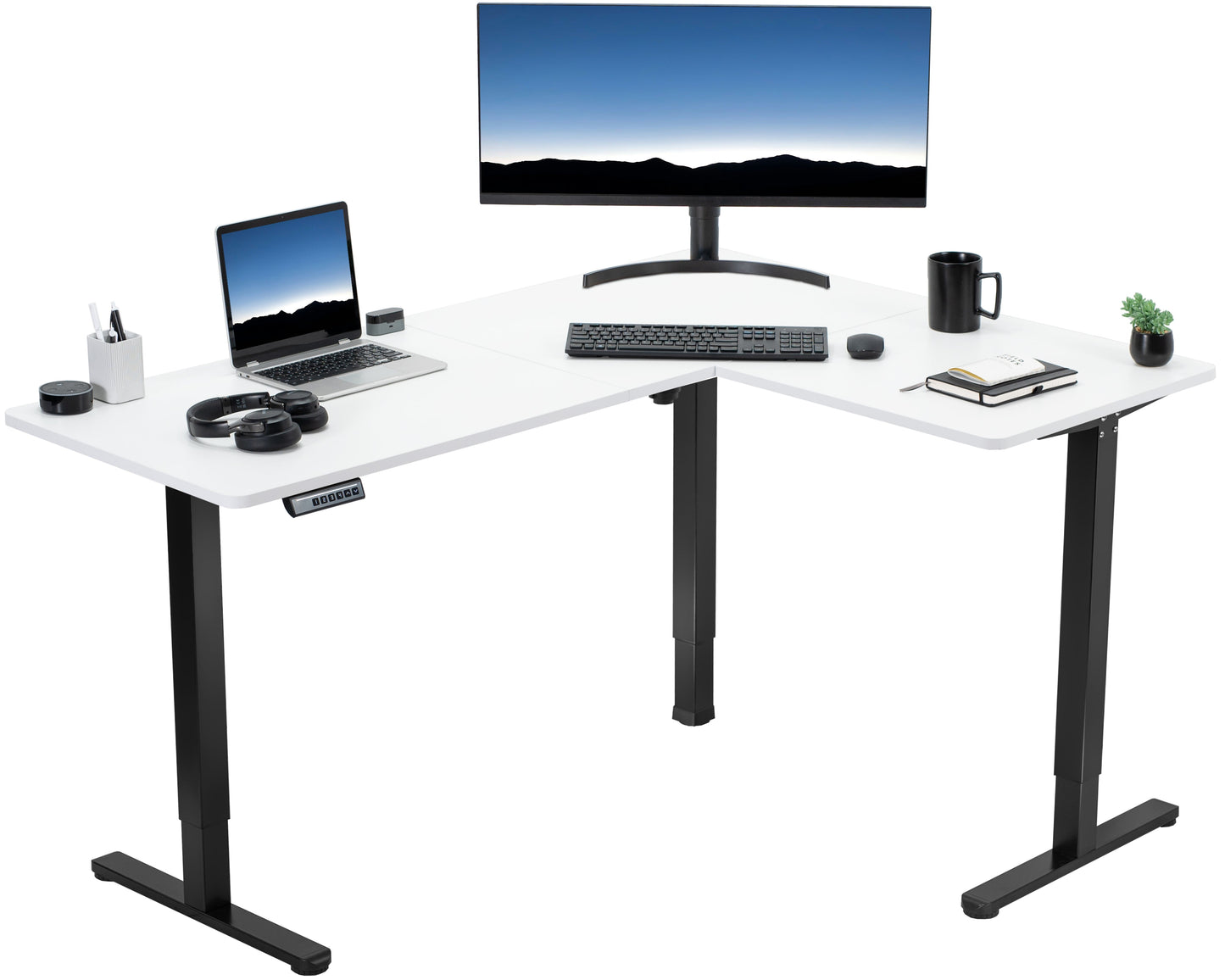 Elegant Corner Electric Standing Desk