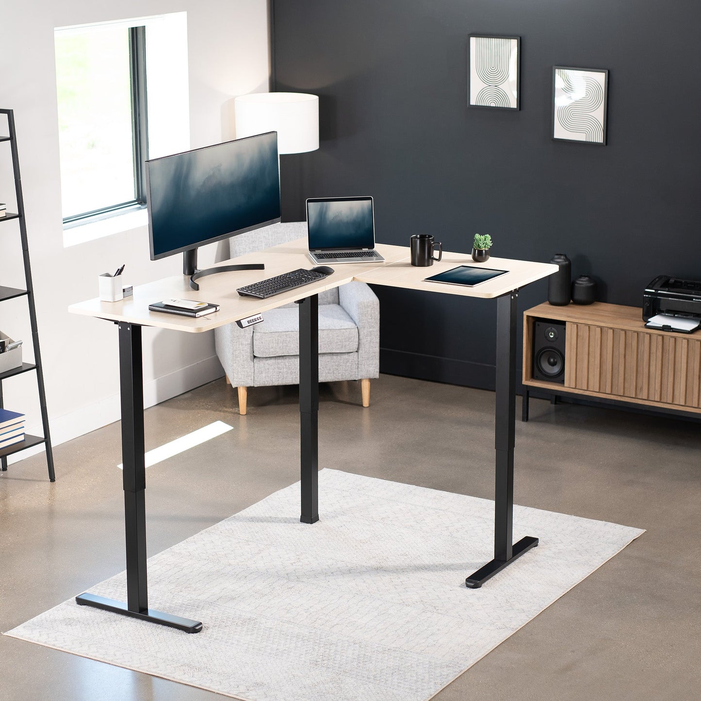 Elegant Corner Electric Standing Desk