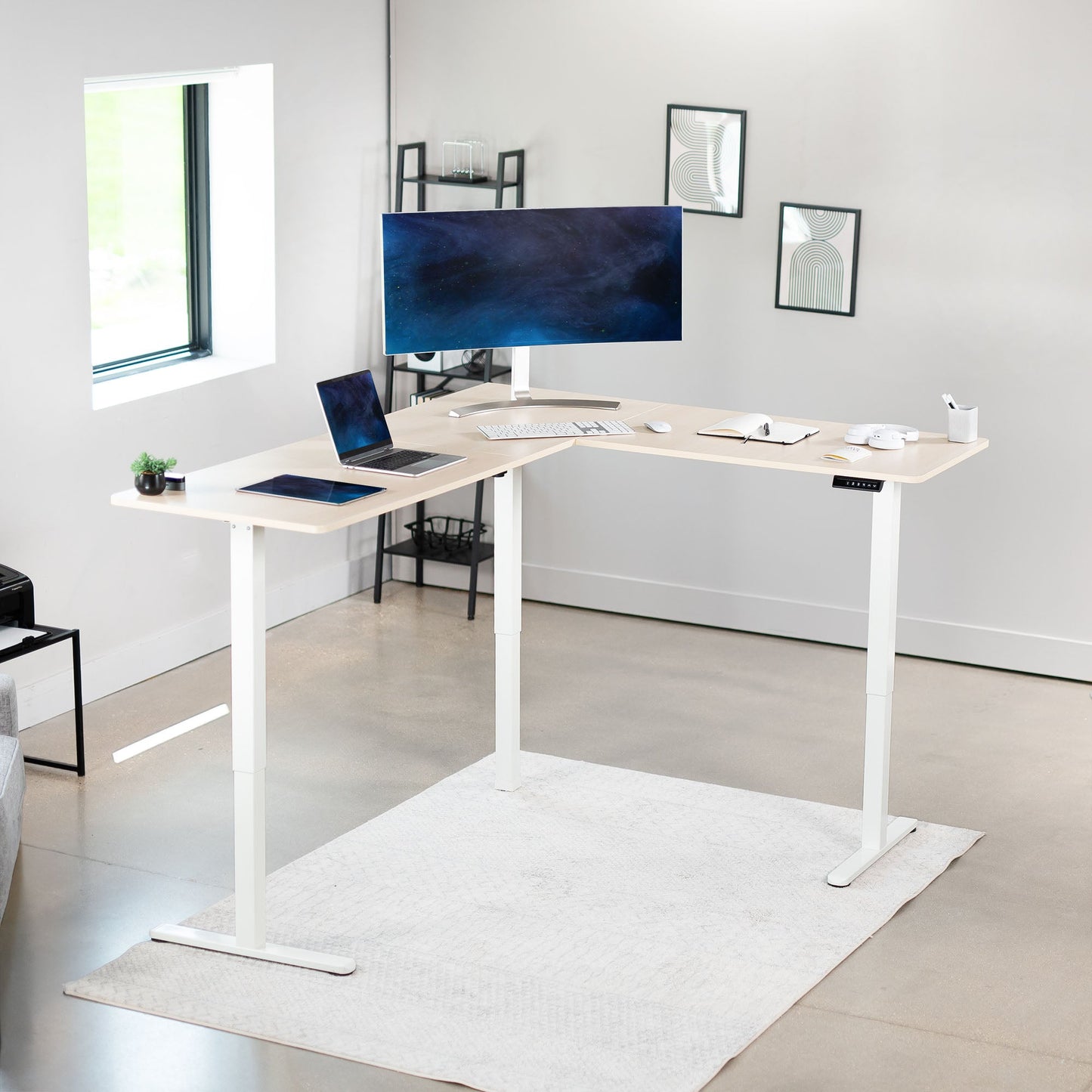 Elegant Corner Electric Standing Desk