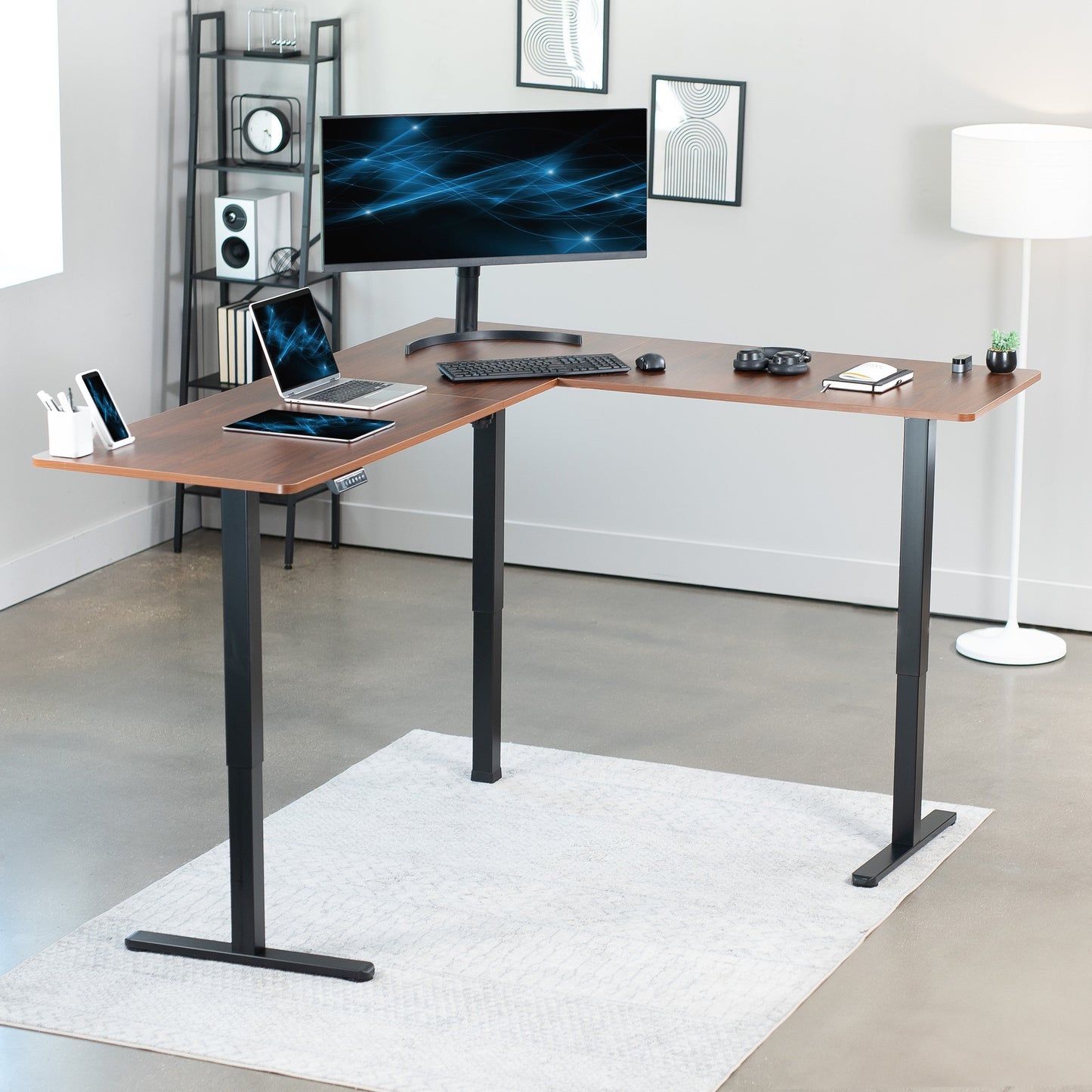 Elegant Corner Electric Standing Desk