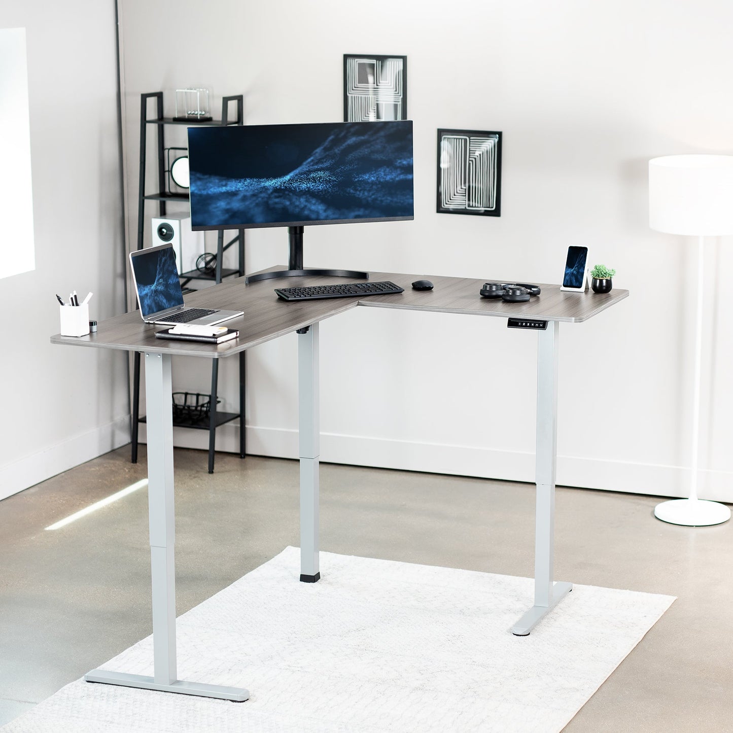 Elegant Corner Electric Standing Desk