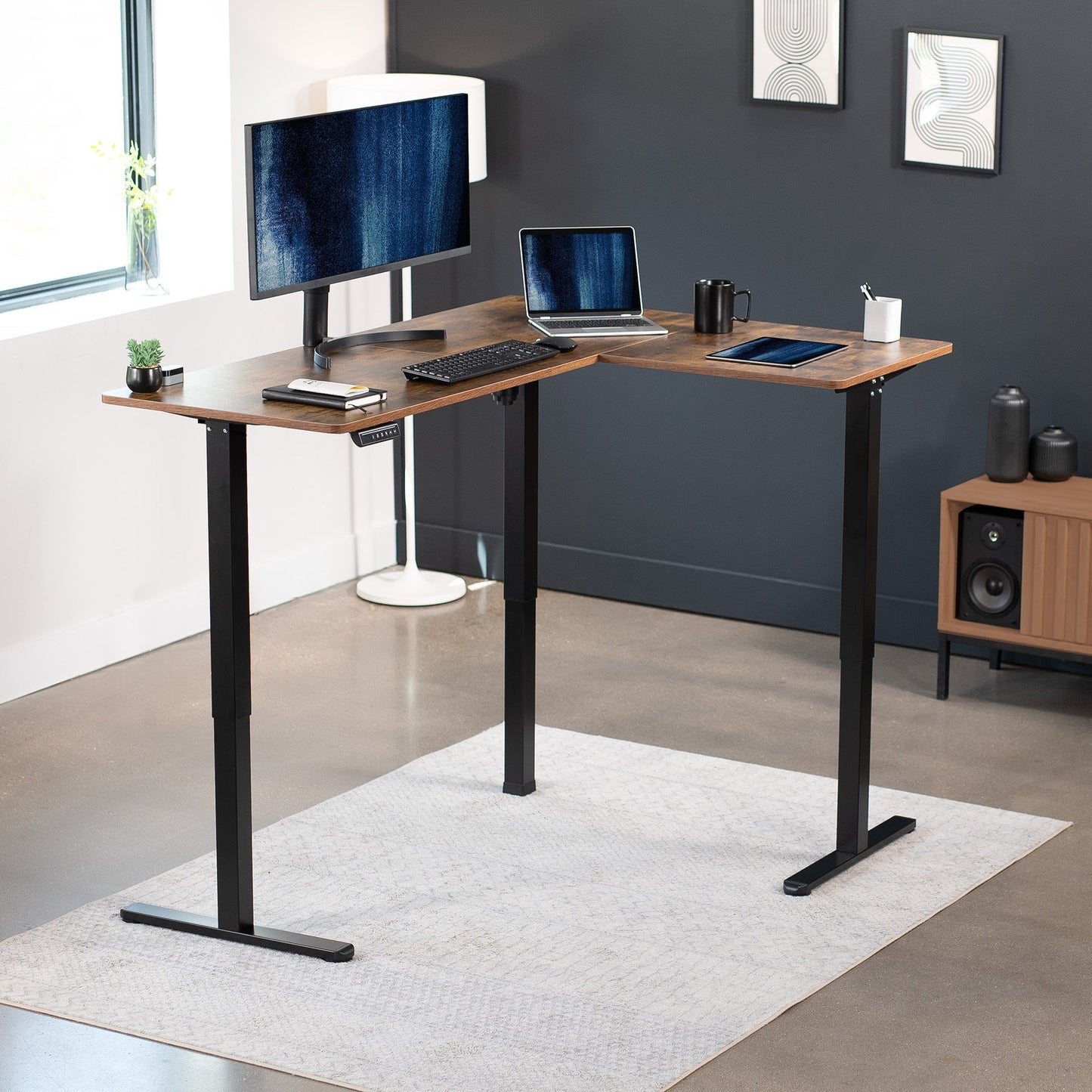 Elegant Corner Electric Standing Desk