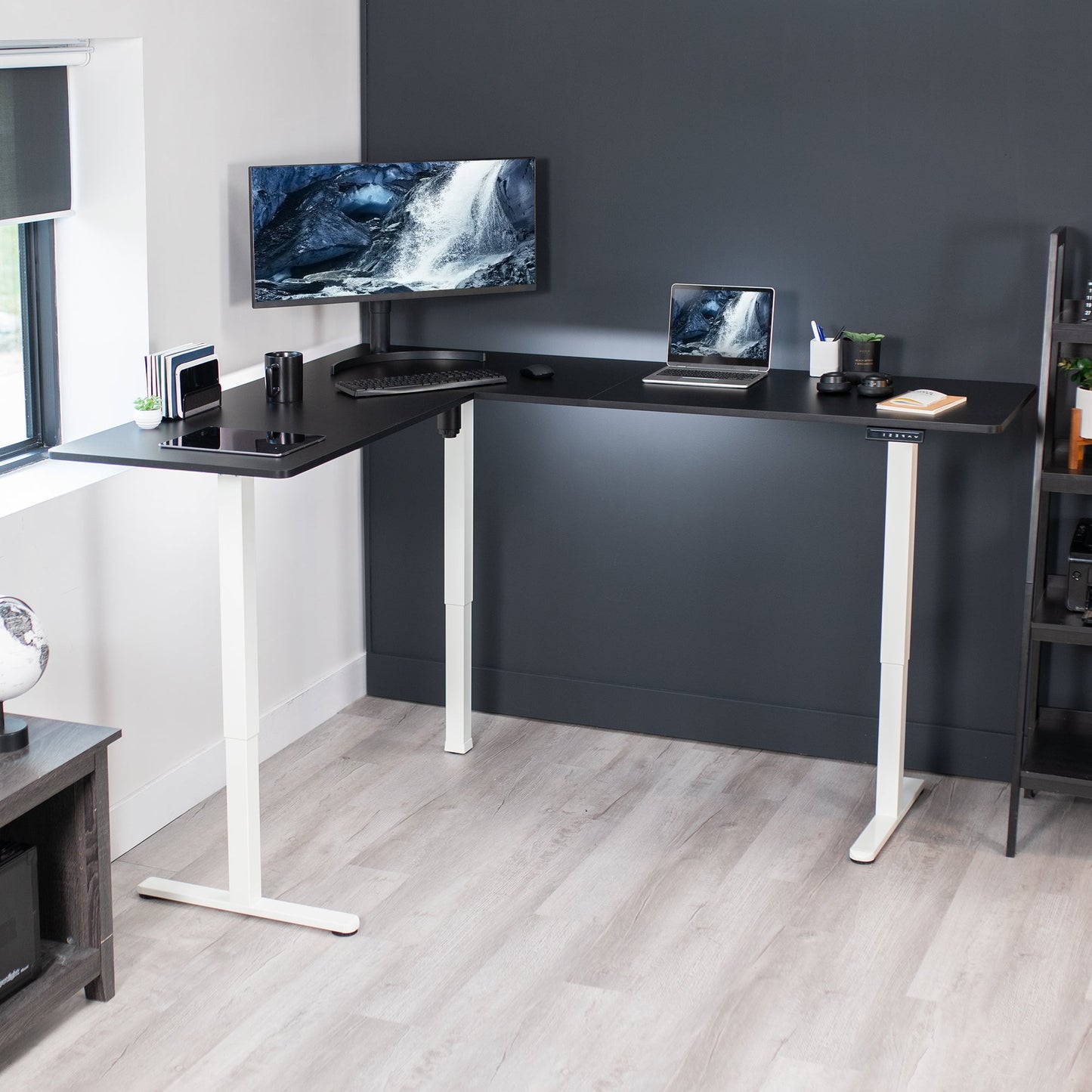 Elegant Corner Electric Standing Desk