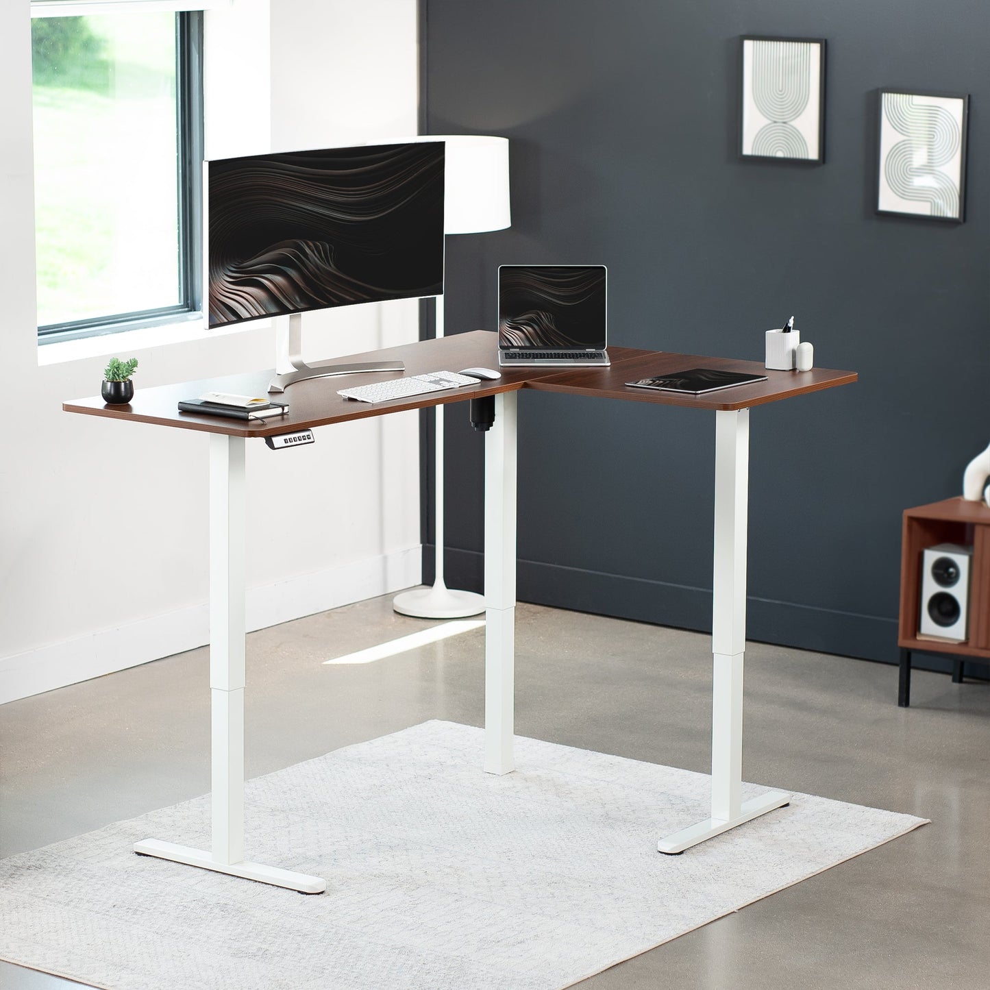 Elegant Corner Electric Standing Desk