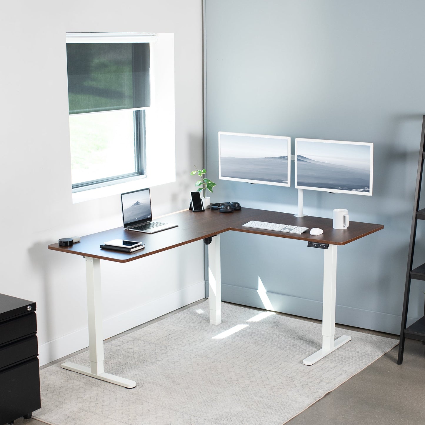 Elegant Corner Electric Standing Desk