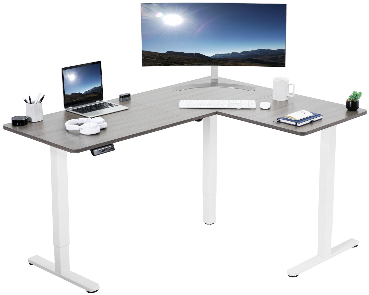 Elegant Corner Electric Standing Desk