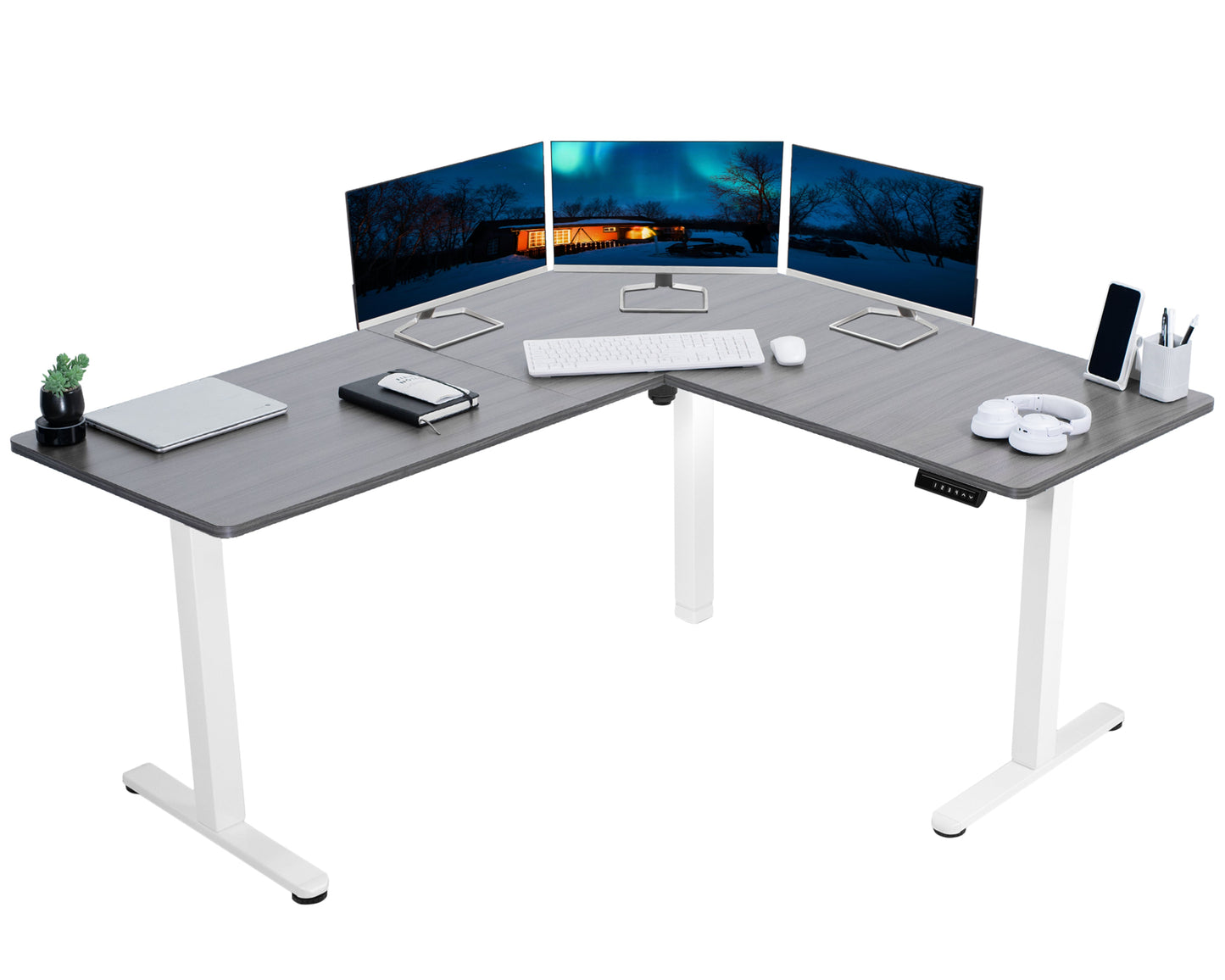 Elegant Corner Electric Standing Desk