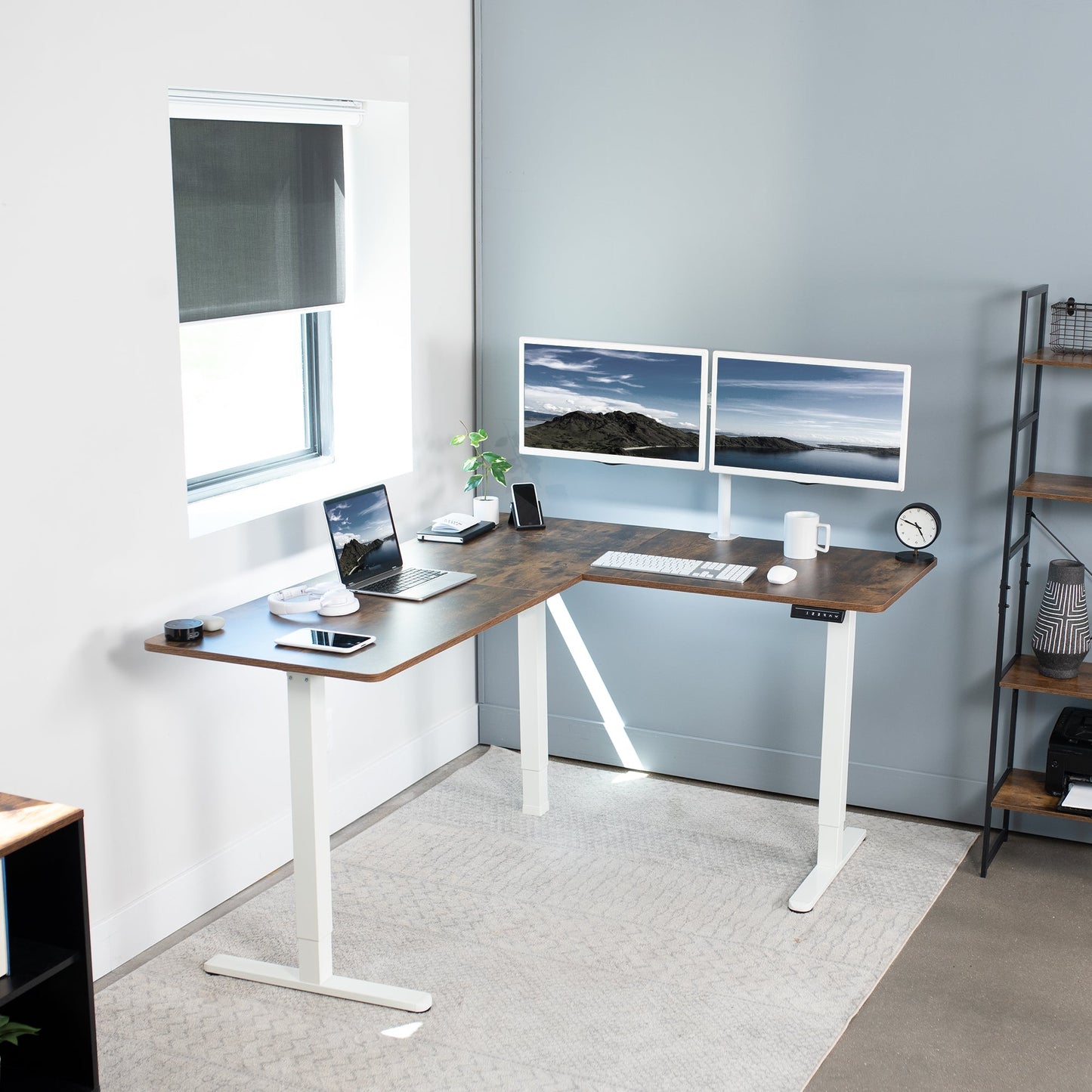 Elegant Corner Electric Standing Desk