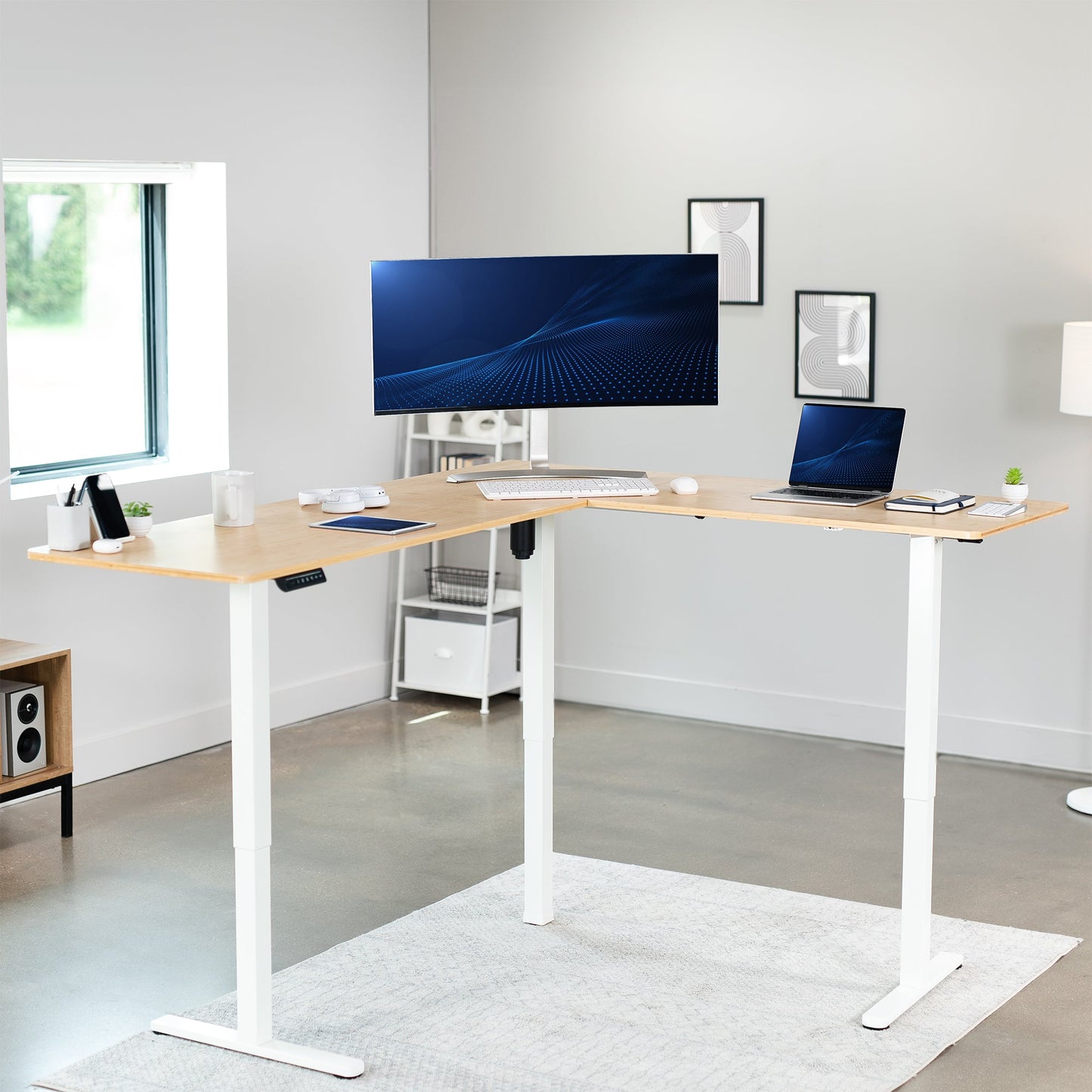 Elegant Corner Electric Standing Desk