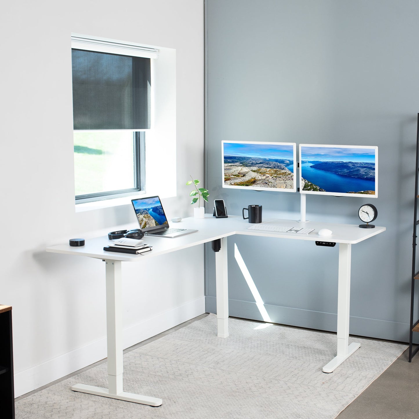 Elegant Corner Electric Standing Desk