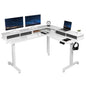 Elevate Your Workspace: Stylish Two-Tier Corner Electric Desk with Ample Storage