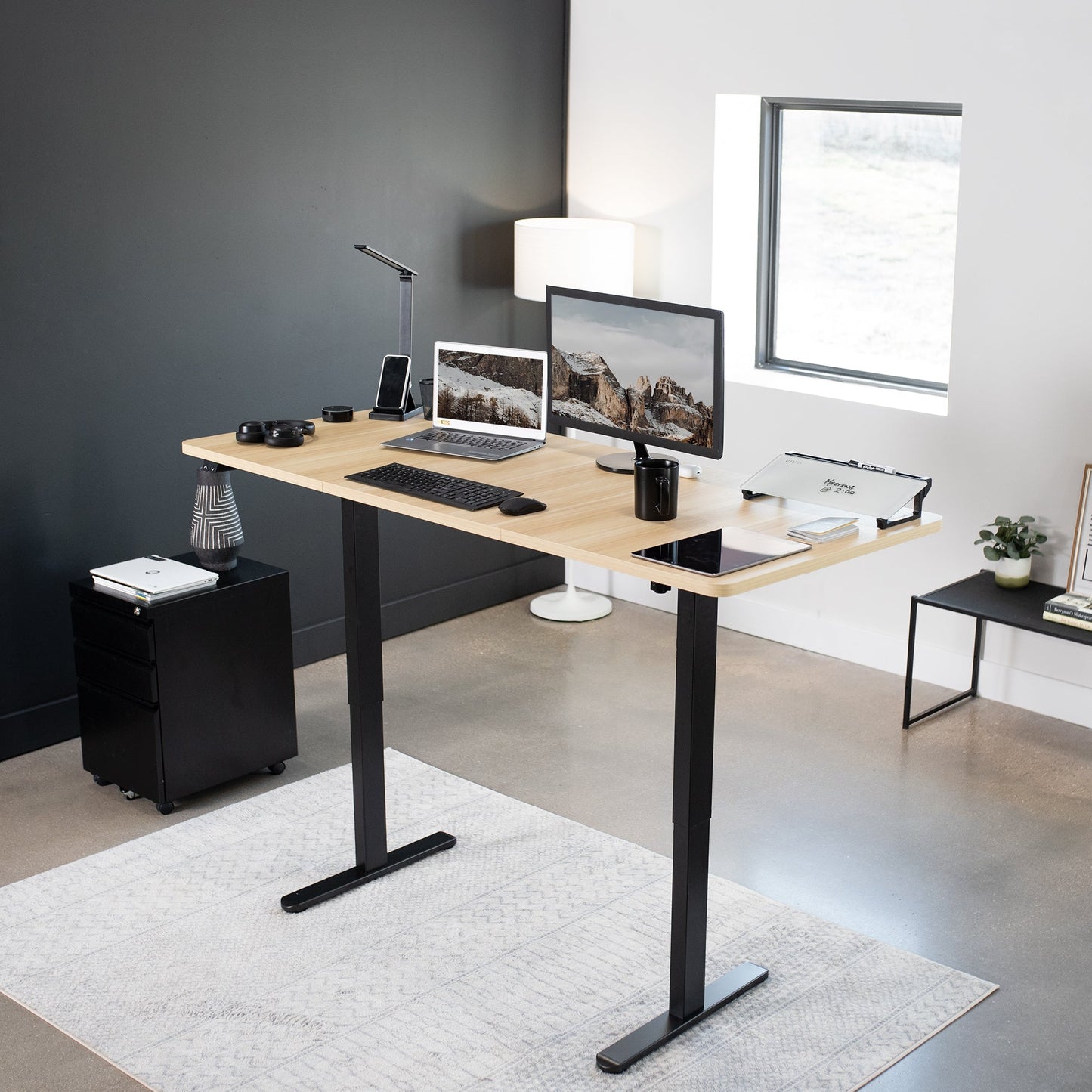 Spacious 71" x 30" Electric Height Adjustable Desk with User-Friendly 2 Button Controller