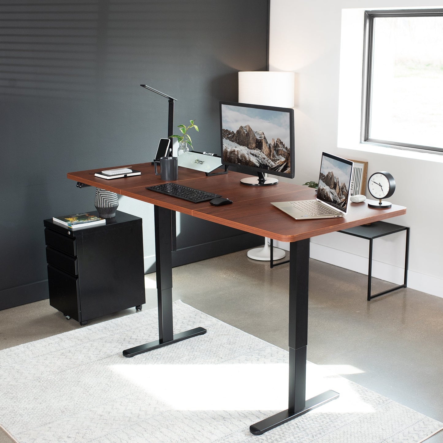 Spacious 71" x 30" Electric Height Adjustable Desk with User-Friendly 2 Button Controller