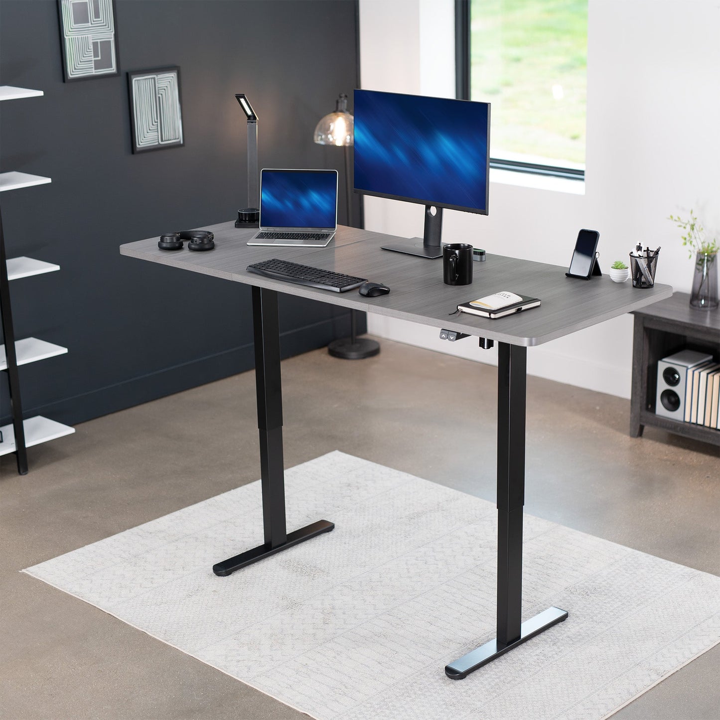 Spacious 71" x 30" Electric Height Adjustable Desk with User-Friendly 2 Button Controller