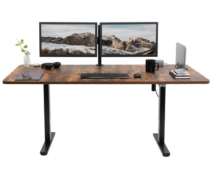 Spacious 71" x 30" Electric Height Adjustable Desk with User-Friendly 2 Button Controller