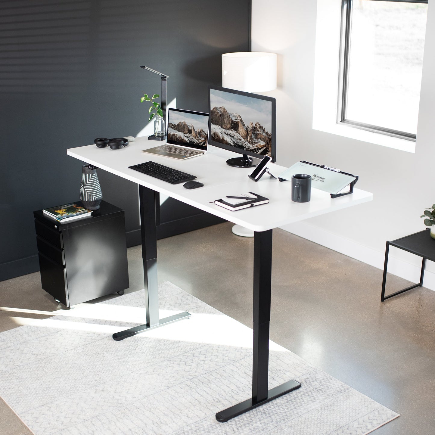 Spacious 71" x 30" Electric Height Adjustable Desk with User-Friendly 2 Button Controller