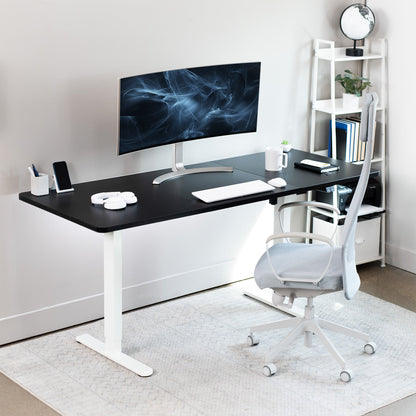 Spacious 71" x 30" Electric Height Adjustable Desk with User-Friendly 2 Button Controller