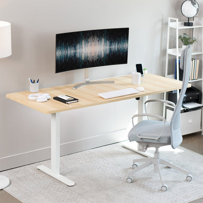 Spacious 71" x 30" Electric Height Adjustable Desk with User-Friendly 2 Button Controller