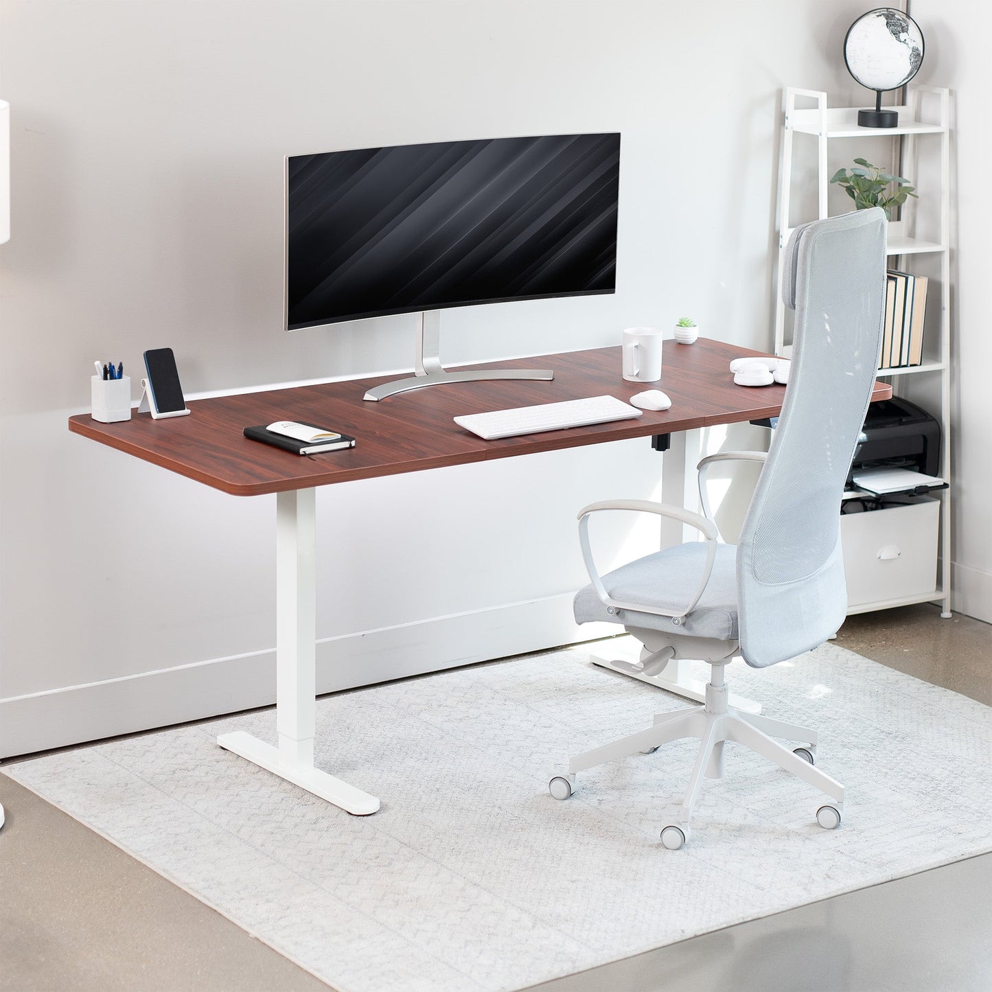 Spacious 71" x 30" Electric Height Adjustable Desk with User-Friendly 2 Button Controller