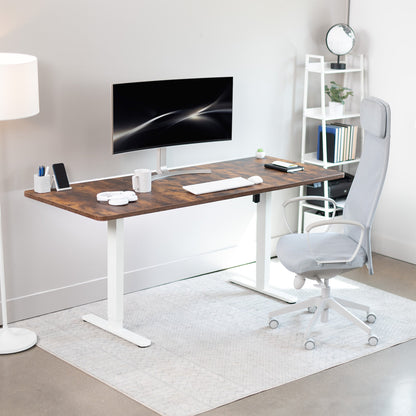 Spacious 71" x 30" Electric Height Adjustable Desk with User-Friendly 2 Button Controller