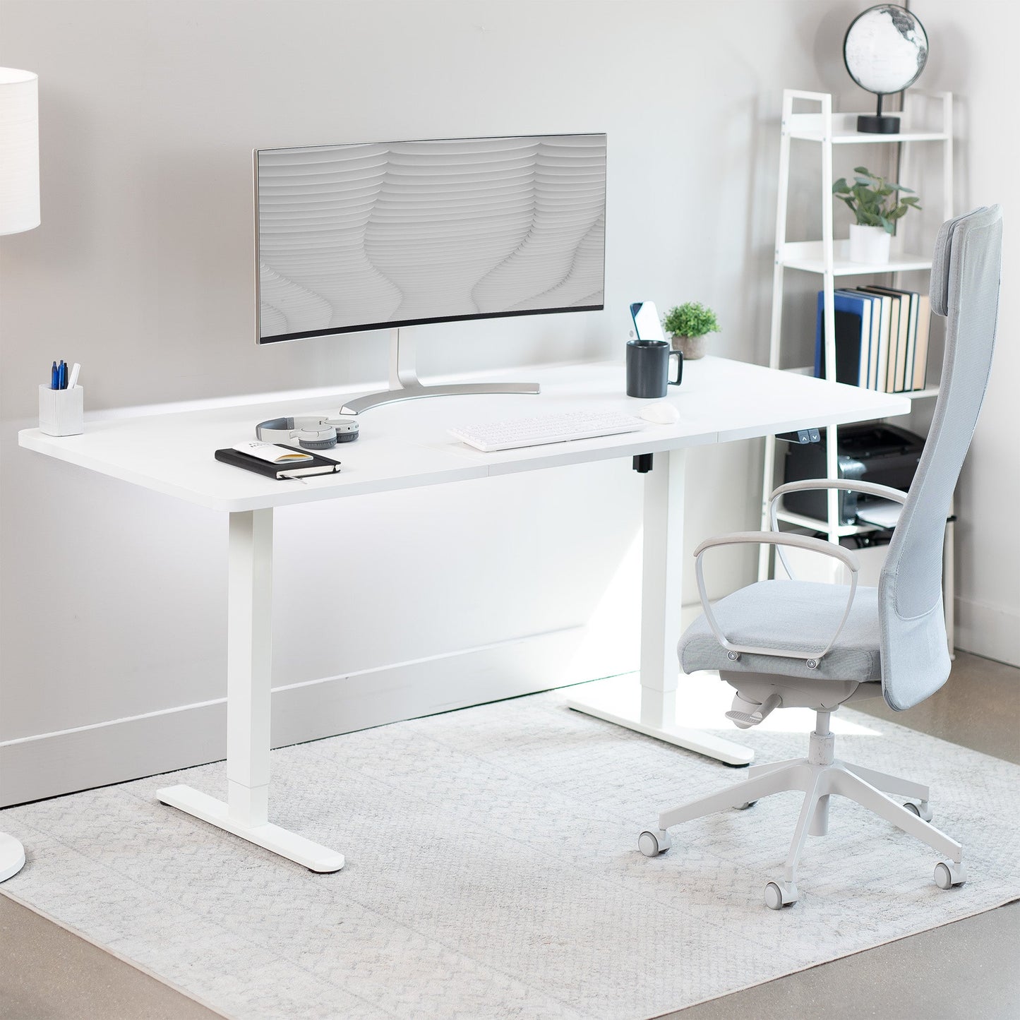 Spacious 71" x 30" Electric Height Adjustable Desk with User-Friendly 2 Button Controller