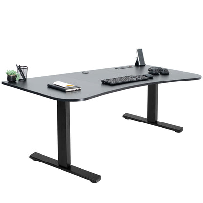 Spacious 63" x 32" Electric Height Adjustable Desk with Convenient Push Button Memory Control