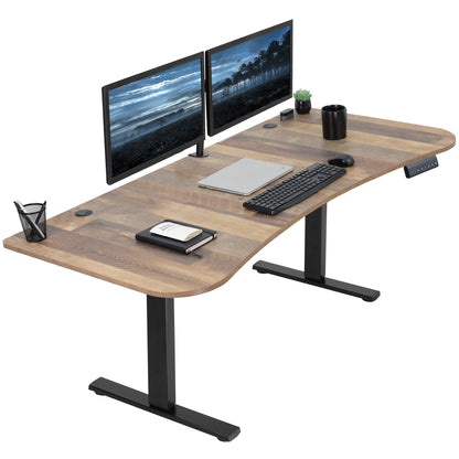 Spacious 63" x 32" Electric Height Adjustable Desk with Convenient Push Button Memory Control