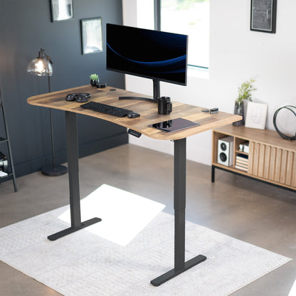 Spacious 63" x 32" Electric Height Adjustable Desk with Convenient Push Button Memory Control