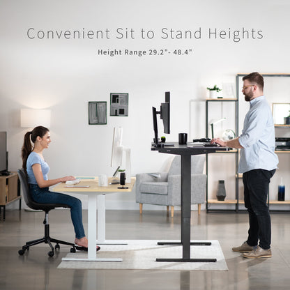 Spacious 71" x 24" Wing-Shaped Electric Standing Desk with Convenient Push Button Memory Control