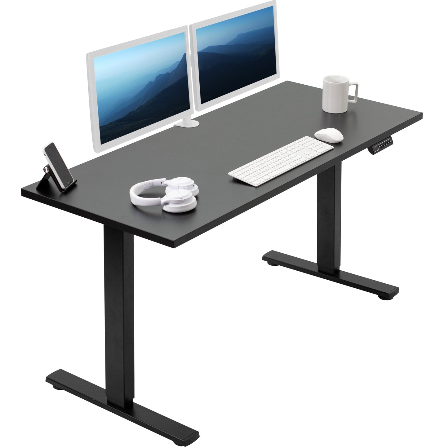 Sleek Electric Desk with Modern Square Corner Design