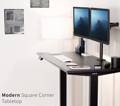 Sleek Electric Desk with Modern Square Corner Design