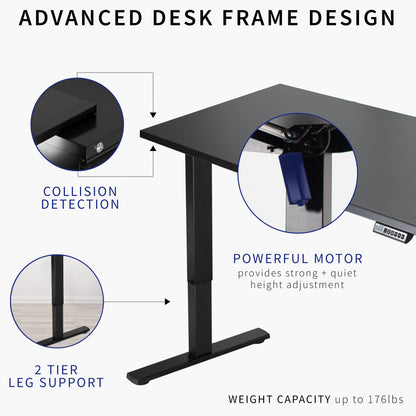 Sleek Electric Desk with Modern Square Corner Design