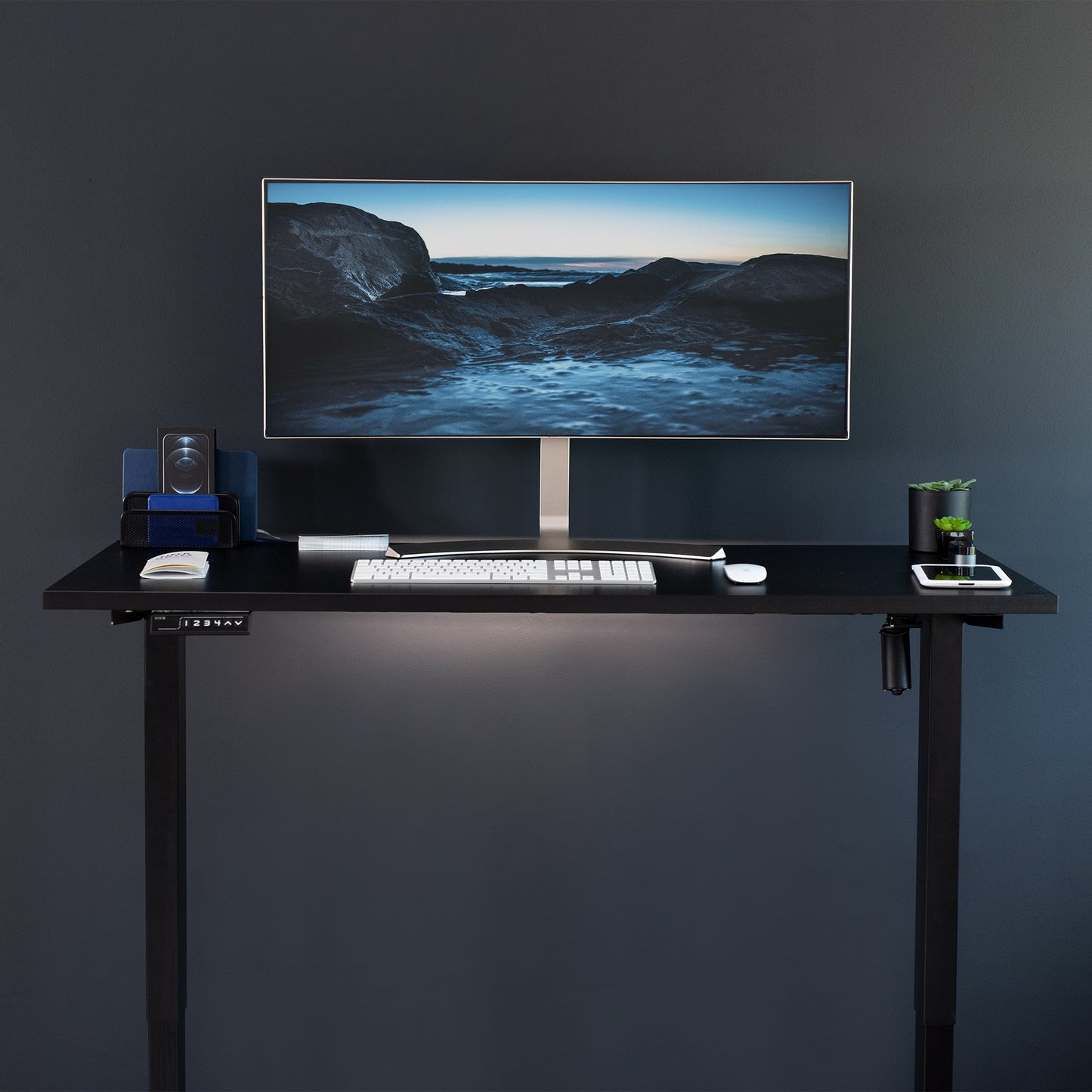 Sleek Electric Desk with Modern Square Corner Design