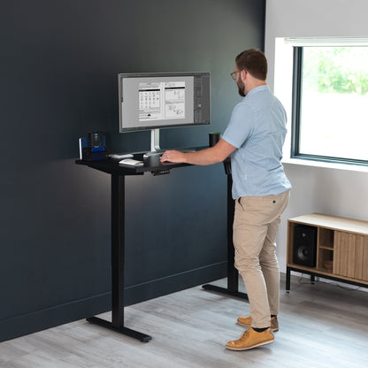 Sleek Electric Desk with Modern Square Corner Design