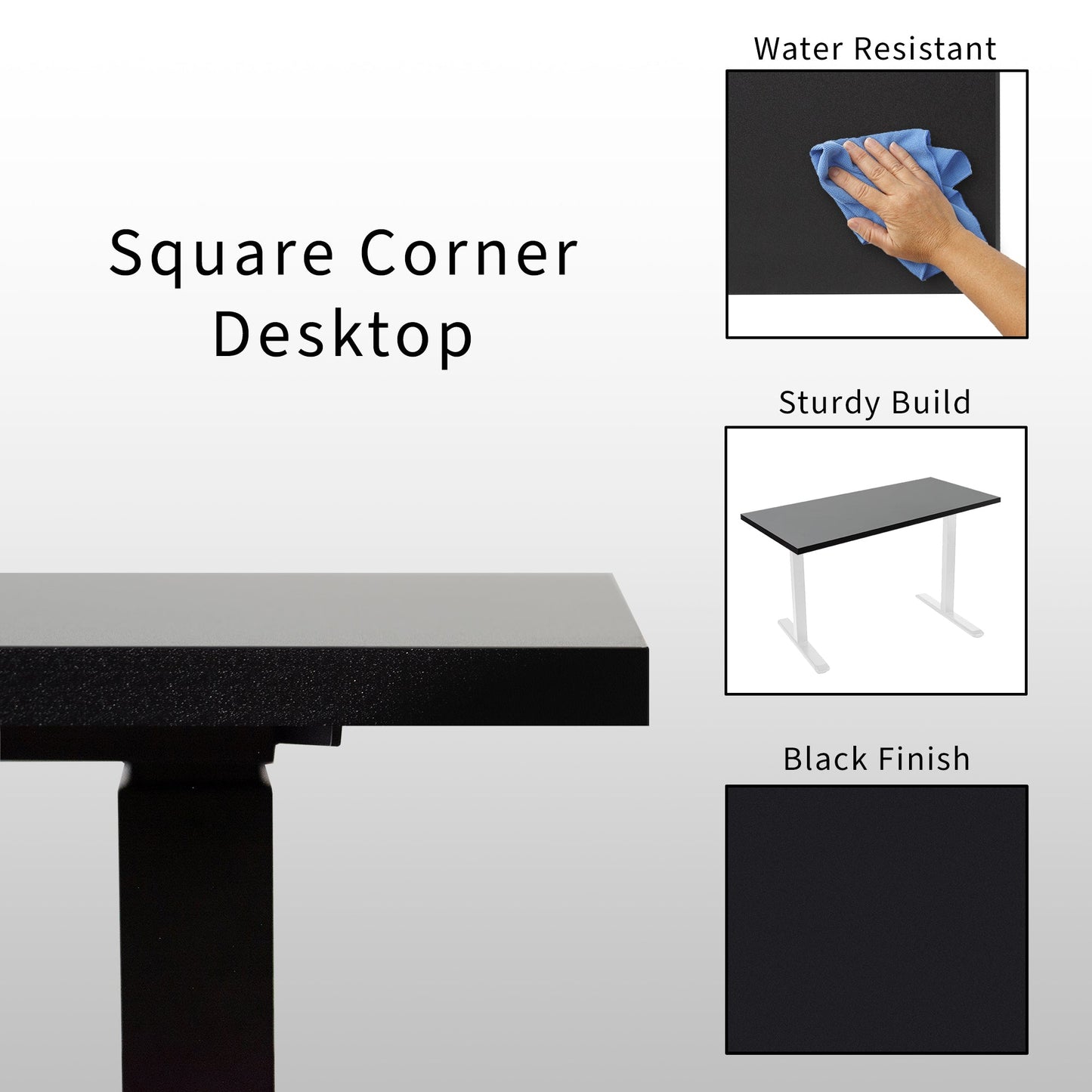 Sleek Electric Desk with Modern Square Corner Design