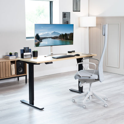 Sleek Electric Desk with Modern Square Corner Design