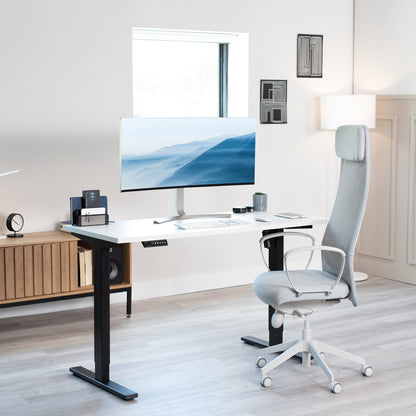 Sleek Electric Desk with Modern Square Corner Design