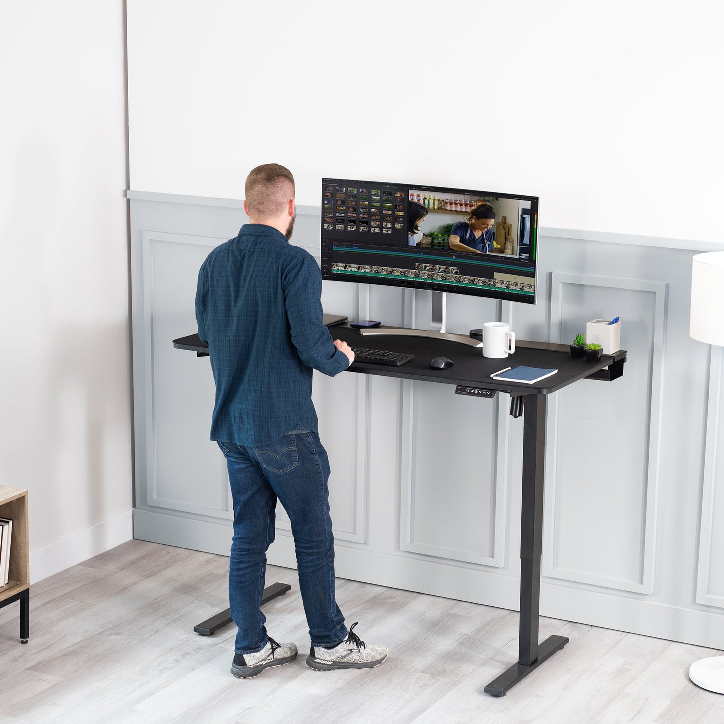 Spacious 60" x 30" Electric Desk with Sleek Cable Management and Comfort-Fit Full-Sized Pad