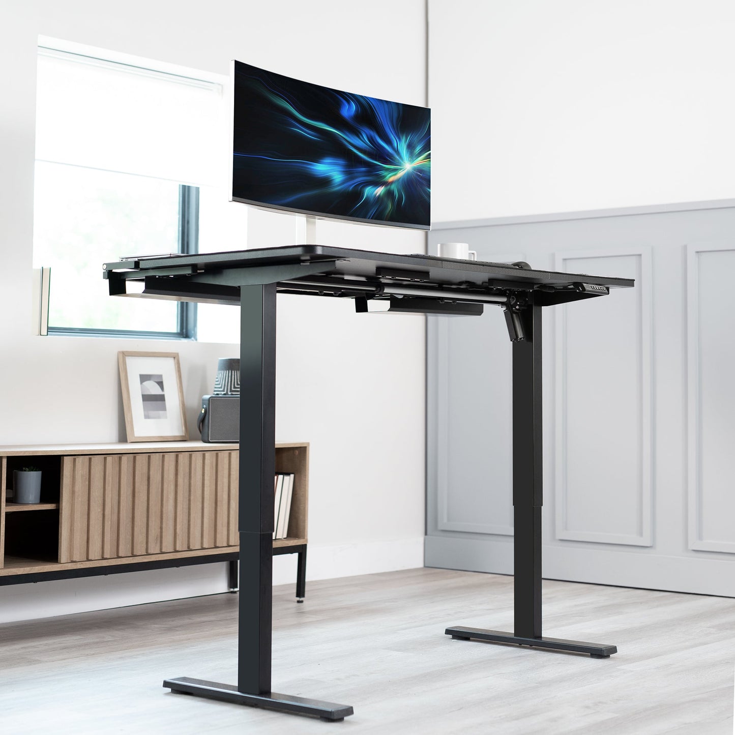 Spacious 60" x 30" Electric Desk with Sleek Cable Management and Comfort-Fit Full-Sized Pad