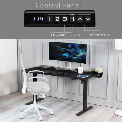 Spacious 60" x 30" Electric Desk with Sleek Cable Management and Comfort-Fit Full-Sized Pad