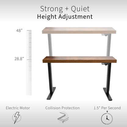 Stylish 51" x 25" Electric Lift Desk with Premium Extra Thick Surface