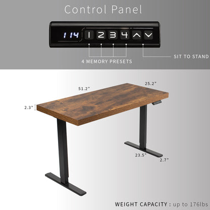 Stylish 51" x 25" Electric Lift Desk with Premium Extra Thick Surface