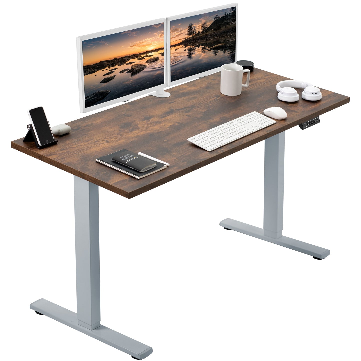 Sleek Electric Desk with Modern Square Corner Design