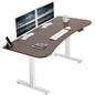 Spacious 63" x 32" Electric Height Adjustable Desk with Convenient Push Button Memory Control