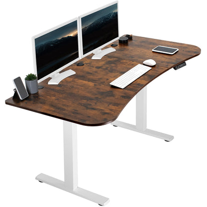 Spacious 63" x 32" Electric Height Adjustable Desk with Convenient Push Button Memory Control