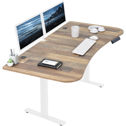 Spacious 63" x 32" Electric Height Adjustable Desk with Convenient Push Button Memory Control