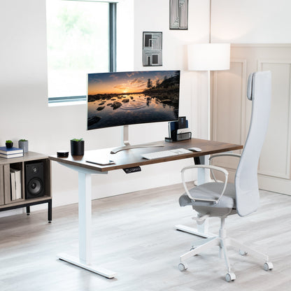 Sleek Electric Desk with Modern Square Corner Design